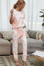 Load image into Gallery viewer, Tie-Dye Tee and Drawstring Waist Joggers Lounge Set
