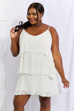 Load image into Gallery viewer, Cascade Ruffle Style Cami Dress in Soft White
