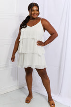 Load image into Gallery viewer, Cascade Ruffle Style Cami Dress in Soft White
