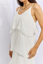 Load image into Gallery viewer, Cascade Ruffle Style Cami Dress in Soft White
