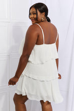 Load image into Gallery viewer, Cascade Ruffle Style Cami Dress in Soft White
