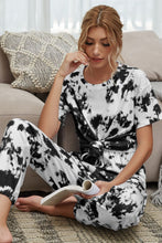 Load image into Gallery viewer, Tie-Dye Tee and Drawstring Waist Joggers Lounge Set
