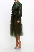 Load image into Gallery viewer, Tulle Leather Dress Coat
