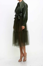 Load image into Gallery viewer, Tulle Leather Dress Coat
