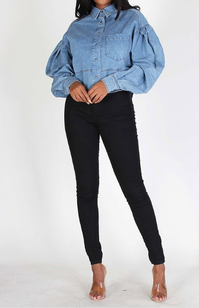 Denim Crop Shirt