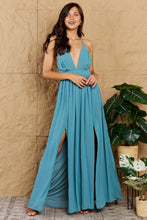 Load image into Gallery viewer, Open Crossback Maxi Dress in Turquoise
