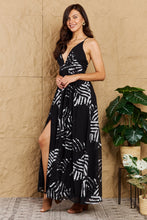 Load image into Gallery viewer, Laura Black Leaf Printed Maxi Dress
