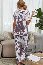 Load image into Gallery viewer, Tie-Dye Tee and Drawstring Waist Joggers Lounge Set
