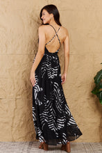 Load image into Gallery viewer, Laura Black Leaf Printed Maxi Dress
